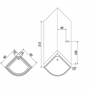 Dusjkabinett Bathlife Kyffe Rund 800