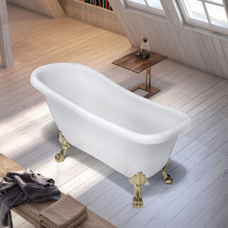 Badekar Ideal 1530 Hvit Med Messing Føtter
