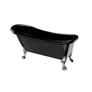 Badekar 1530 Ideal Svart Med Krom Føtter