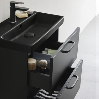 Servantskap Yster Svart 550 Med Hvit Servant