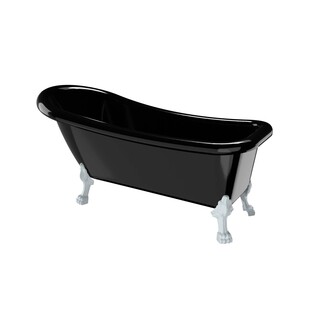 Badekar 1530 Ideal Svart Med Hvite Føtter