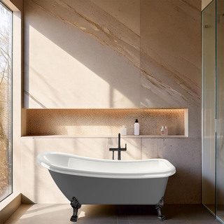 Badekar 1530 Ideal Grå Med Sorte Føtter