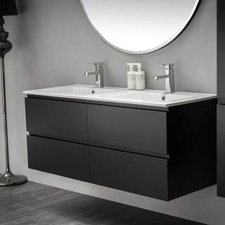 Servantskap Bathlife Eufori Svart 1200 Dobbel Med Vask