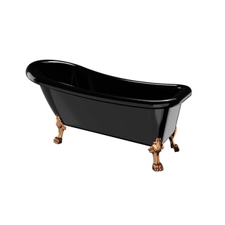 Badekar 1530 Ideal Svart Med Messing Føtter