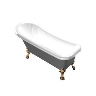 Badekar 1530 Ideal Grå Med Messing Føtter