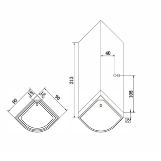 Dusjkabinett Bathlife Kyffe Rund 900