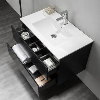 Servantskap Bathlife Eufori Svart 800 Enkel Med Vask