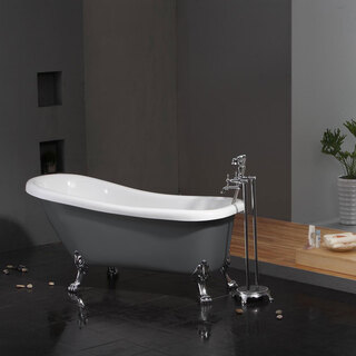 Badekar Bathlife Ideal Grå Med Krom Føtter